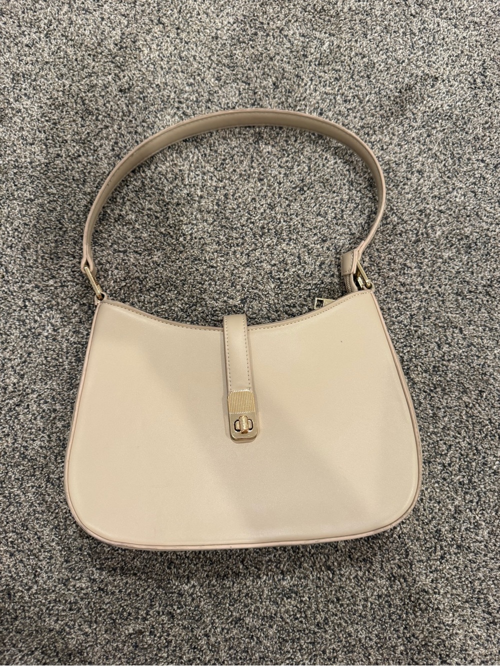 Miztique Cream Shoulder Bag with Gold Hardware
